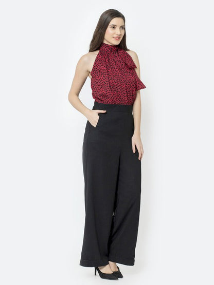 Dream Design Trendy Animal Print Jumpsuit – Straight Fit Trousers & Side Pockets