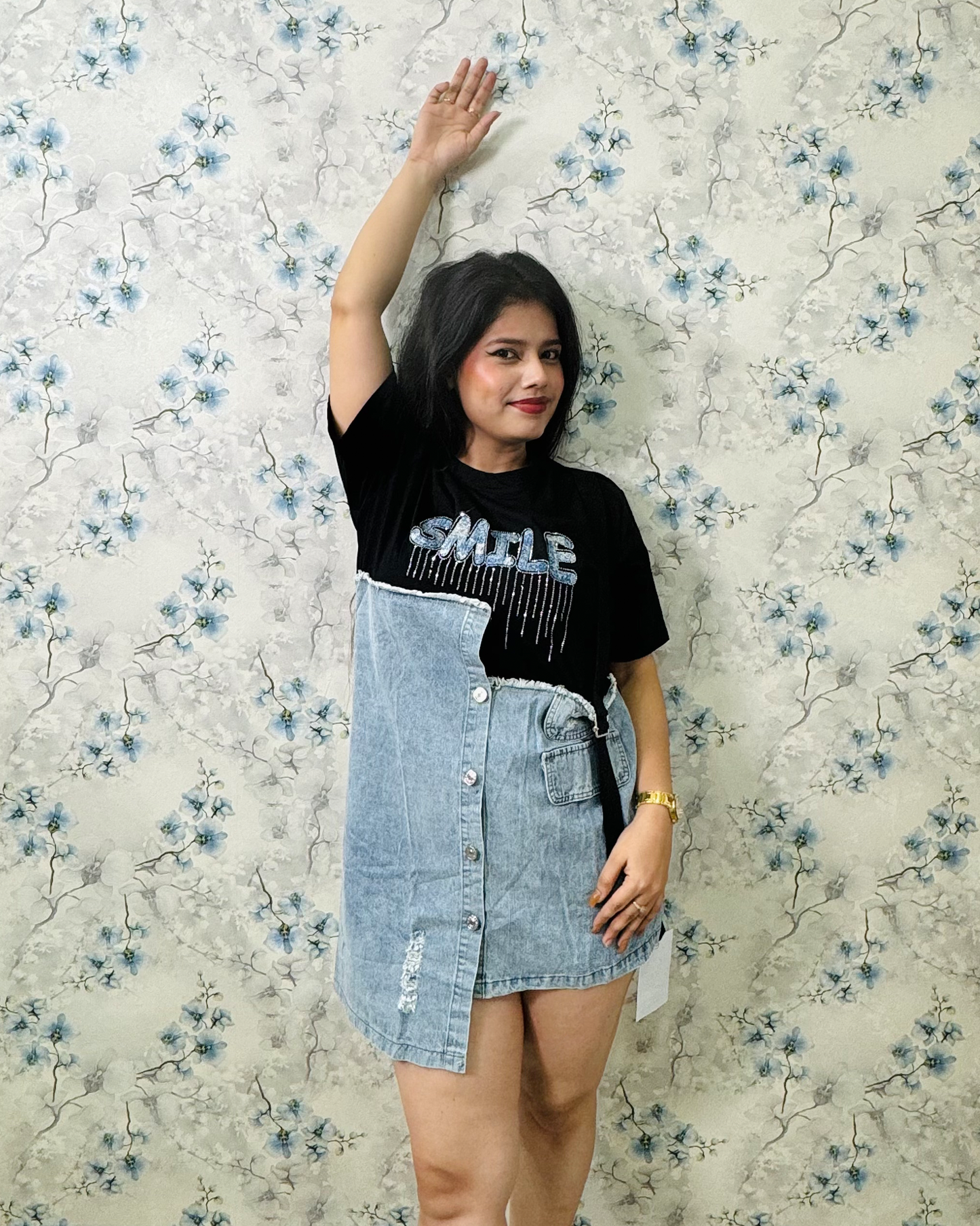 Smile Denim One Piece