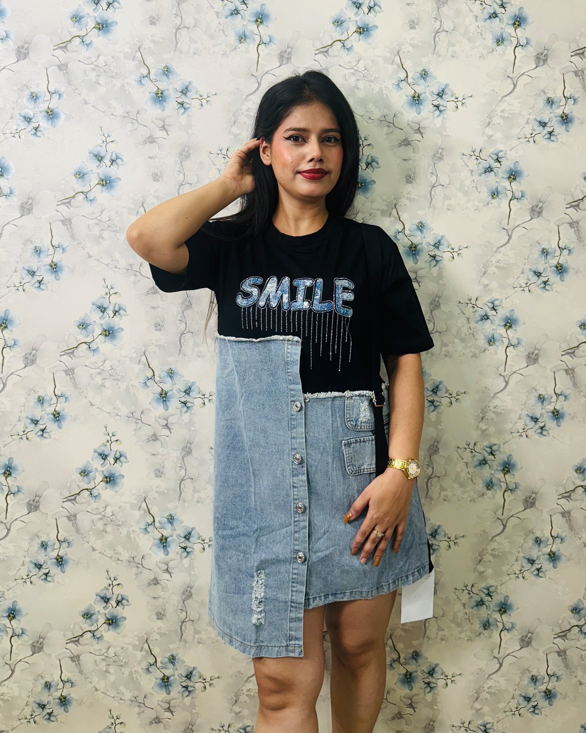 Smile Denim One Piece