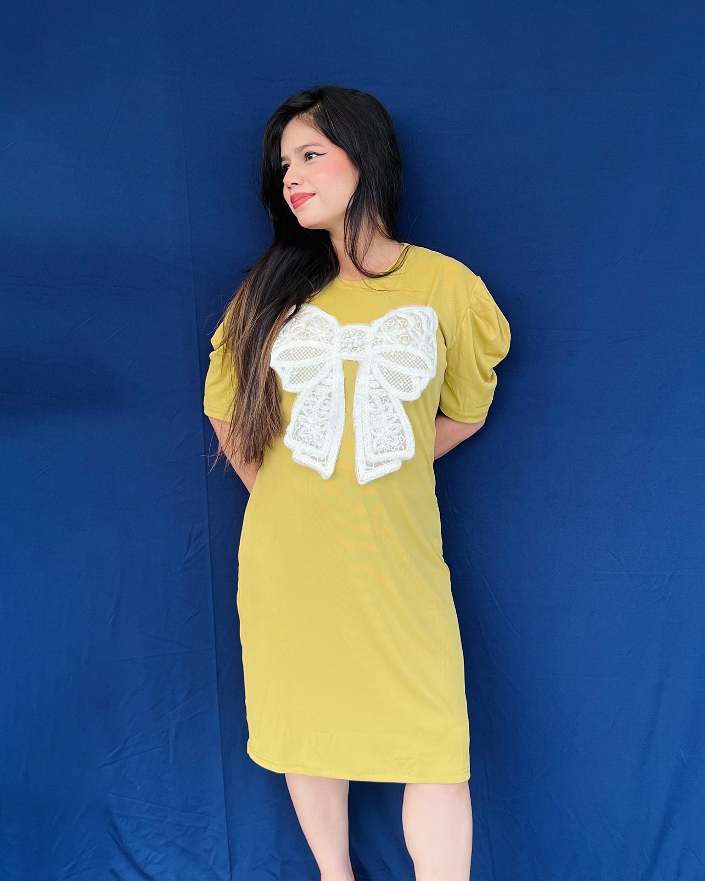 Bow Embroidry Dress