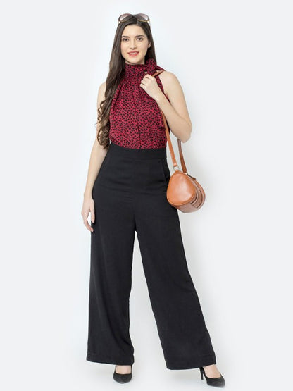 Dream Design Trendy Animal Print Jumpsuit – Straight Fit Trousers & Side Pockets